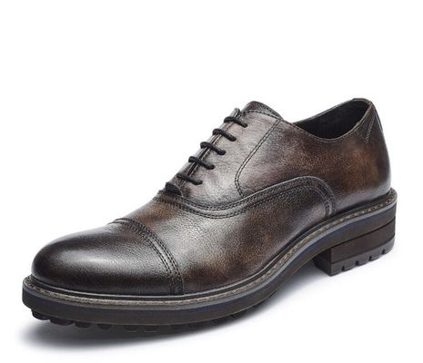 Calçados de couro masculino tecido calçados de couro elegante Goodyear calçados com duas pontas