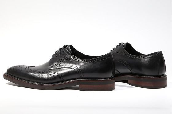 Estilo Derby Homens Preto Sapatos de cordel Homens Planos Tecido de Couro Slip On Sapatos