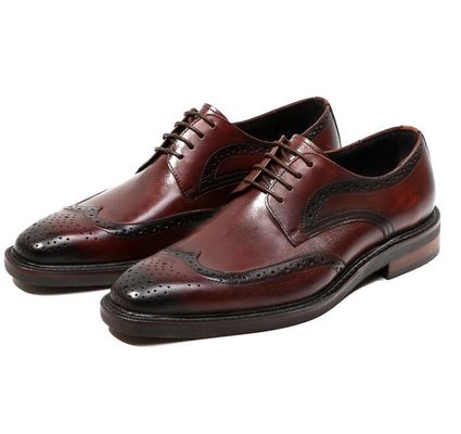 Estilo Derby Homens Preto Sapatos de cordel Homens Planos Tecido de Couro Slip On Sapatos