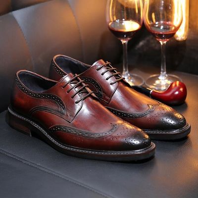 Estilo Derby Homens Preto Sapatos de cordel Homens Planos Tecido de Couro Slip On Sapatos