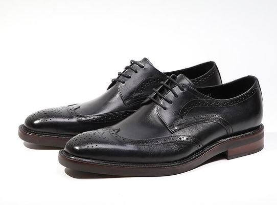 Estilo Derby Homens Preto Sapatos de cordel Homens Planos Tecido de Couro Slip On Sapatos