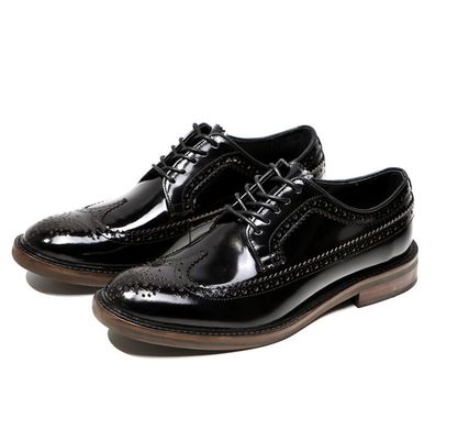Marca italiana Calçados de couro masculino Calçados planos Calçados pretos Slip On Dress