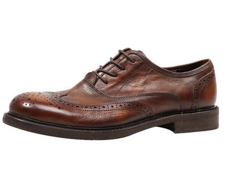 Branded Design Men Leather Dress Shoes Pintado Oxford Brown Lace Up Dress Shoes