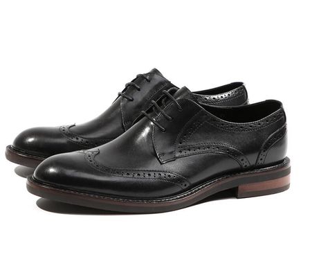 Homens Roteiro de Coco Preto Homens Sapatos de Couro Marrom / Negro Oxford