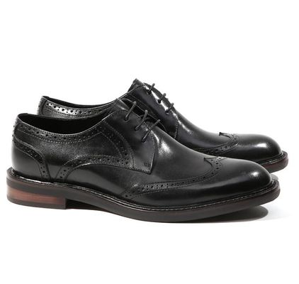 Homens Roteiro de Coco Preto Homens Sapatos de Couro Marrom / Negro Oxford