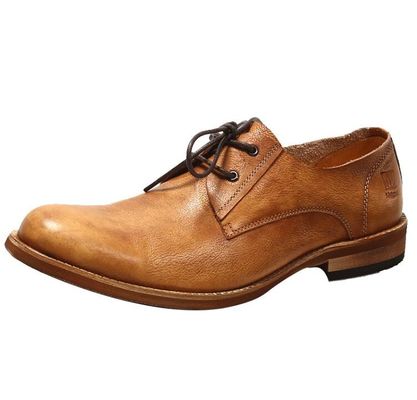 Calçados de forma masculina de couro puro, calçados de couro masculino feitos à mão.