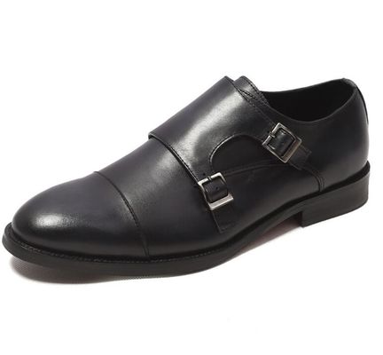 Calçados clássicos para homens com atacadores para o casamento, sapatos redondos para homens com Derby preto
