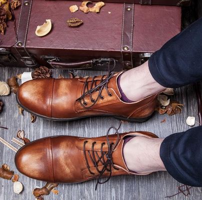 OEM Mens Casual Lace Up Sapatos Confortável Flat respiração Sapatos de condução