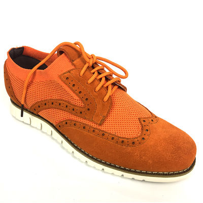 Flyknit Suede Homem Calçados Casual de Couro, Calçados de Canvas Tricotados