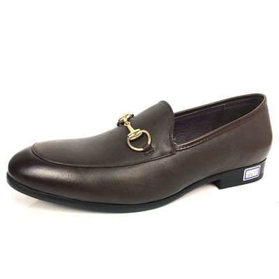 Roupas de moda masculinas de couro Loafers de dedo redondo confortável calçado masculino formal