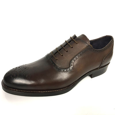2018 Fábrica de Sapatos China Sapatos de couro 100% feitos à mão Estilo italiano Sapatos formais masculinos