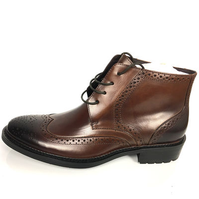 Meio Inverno, Marrom, Homem, Botas de Couro, Pele Favorável, Botas de Neve
