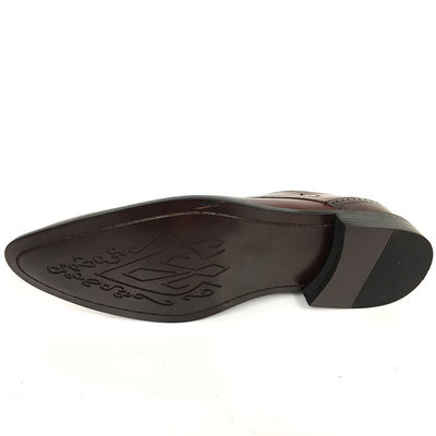 Homens New Style Castanho Alta Classe Homens Robe de Couro Sapatos Borracha Pigkin
