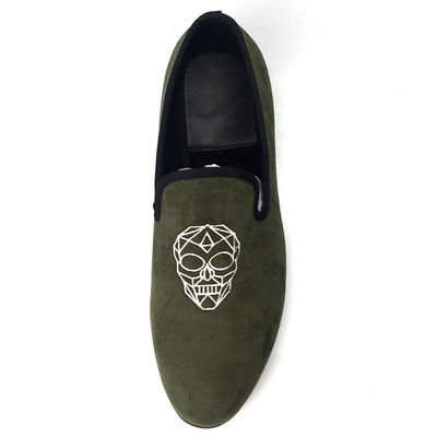 Leisure Light Green Mens Velvet Loafers / Men Prince Albert Slippers