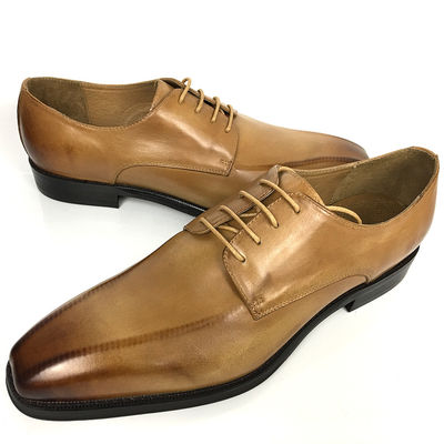 Altura de aumento de elevação vestido sapatos homens de couro Oxford com dedos quadrados