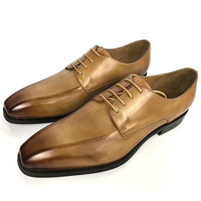 Altura de aumento de elevação vestido sapatos homens de couro Oxford com dedos quadrados