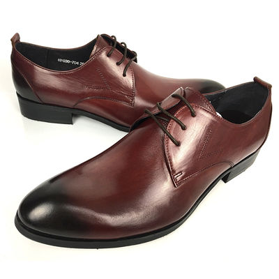 Vinho Vermelho Rismart Calçados Oxford de Homem Maduro Vestido Estilizado Calçados de Couro