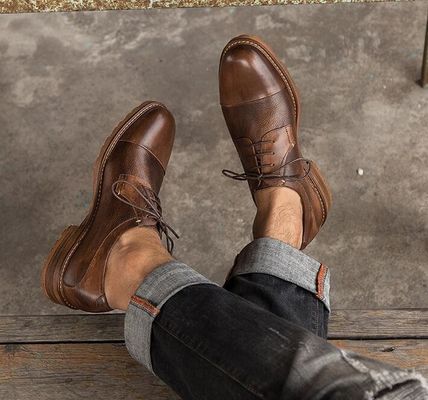 Vestido casual de negócios masculino Sapatos de couro masculino Plus - tamanho 45 46 47