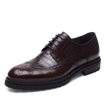 Brogues Casual Homens Vestido de Couro Sapatos Respiráveis Polícia Loafer