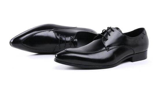 Embossing Design Patent Leather Black Dress Shoes, Lace Up Dress Shoes