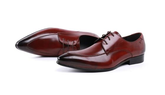 Embossing Design Patent Leather Black Dress Shoes, Lace Up Dress Shoes