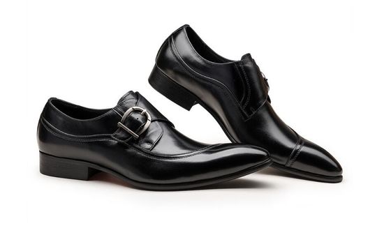 Dedo redondo preto Derby Homens Calçado de couro vestido com fechadura Banquete Oxford