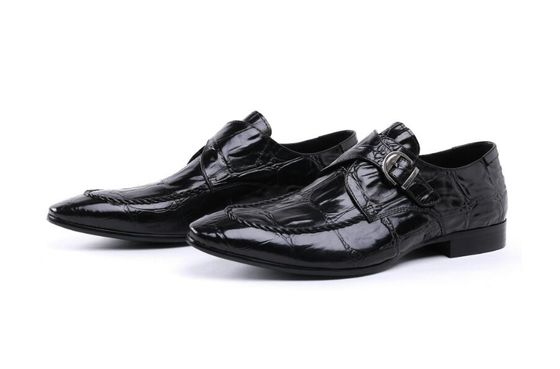 Brogues de couro brilhante feitos à mão Sapatos de negócios castanhos formais para festa à noite