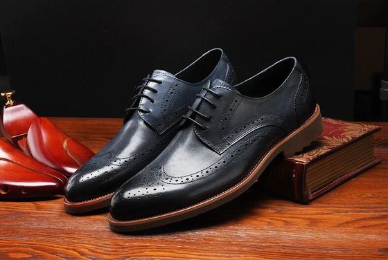 Estilo clássico Derby preto, sapatos de vestimenta, homens retrô, sapatos de vestimenta Oxford