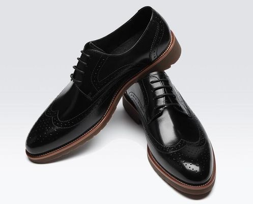 Estilo clássico Derby preto, sapatos de vestimenta, homens retrô, sapatos de vestimenta Oxford