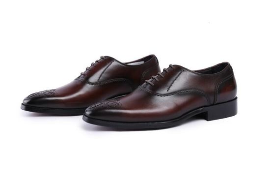 Sapatos de colagem de Derby, calçados de couro, calçados feitos à mão.