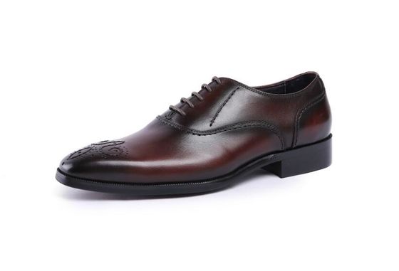 Sapatos de colagem de Derby, calçados de couro, calçados feitos à mão.
