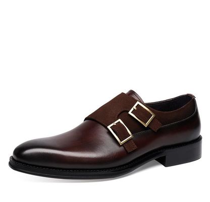 Sapatos de vestimenta para homens respiráveis resistentes ao desgaste Sapatos de correia dupla feitos à mão