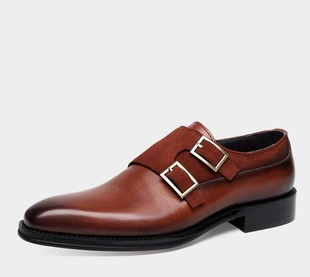 Sapatos de vestimenta para homens respiráveis resistentes ao desgaste Sapatos de correia dupla feitos à mão