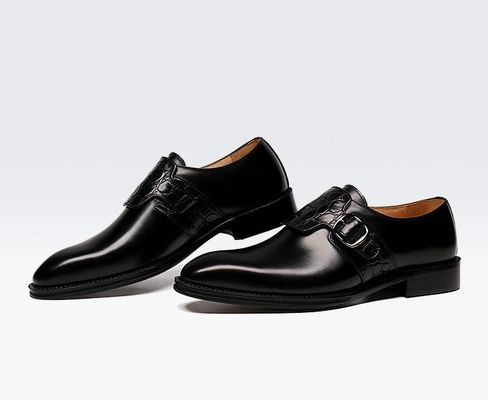 Calçados de luxo com alças para homens / Calçados de couro genuíno puro estilo italiano Loafer para homens