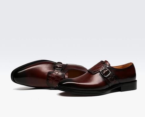 Calçados de luxo com alças para homens / Calçados de couro genuíno puro estilo italiano Loafer para homens
