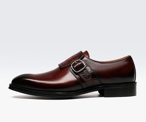Calçados de luxo com alças para homens / Calçados de couro genuíno puro estilo italiano Loafer para homens