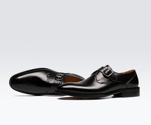 Calçados de couro Oxford Homem Fivela Vermelho / Negro Calçados de vestido cavalheiro