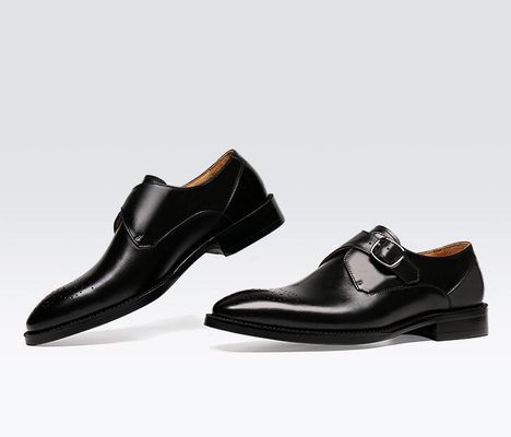 Calçados de couro Oxford Homem Fivela Vermelho / Negro Calçados de vestido cavalheiro