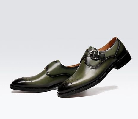 Calçados de couro Oxford Homem Fivela Vermelho / Negro Calçados de vestido cavalheiro