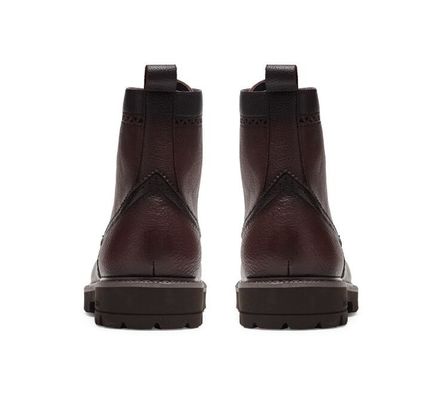 Moda tornozelo botas de couro genuínas quentes, sapatos de trabalho para homens tipo de fechamento.