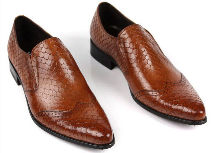 Homens de pele de cobra, vestidos formais, calçados de couro genuíno, homens de luxo, calçados para festas