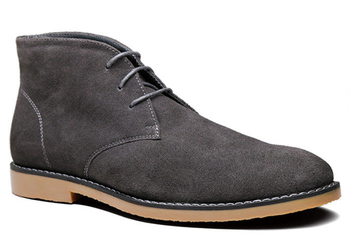 Inverno Homens Suede Desert Boots Round Toe Lace - Up Homens High Top Calçado Casual