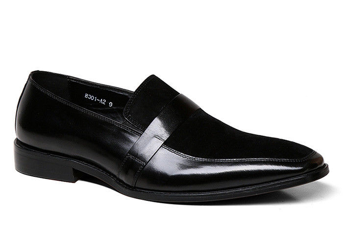 Calçados de couro masculino de cores mistas com costuras de couro Nubuck