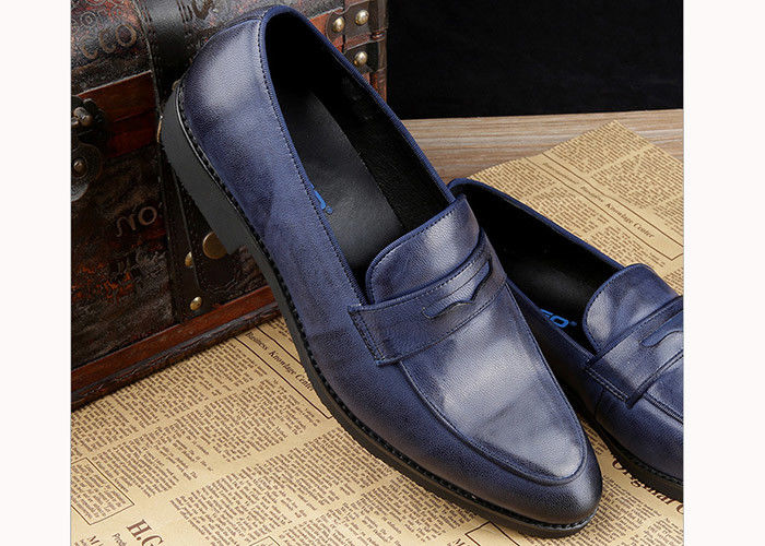 Calçados masculinos de couro casual de luxo Oxford Men Blue Brogue Calçados para festa / casamento