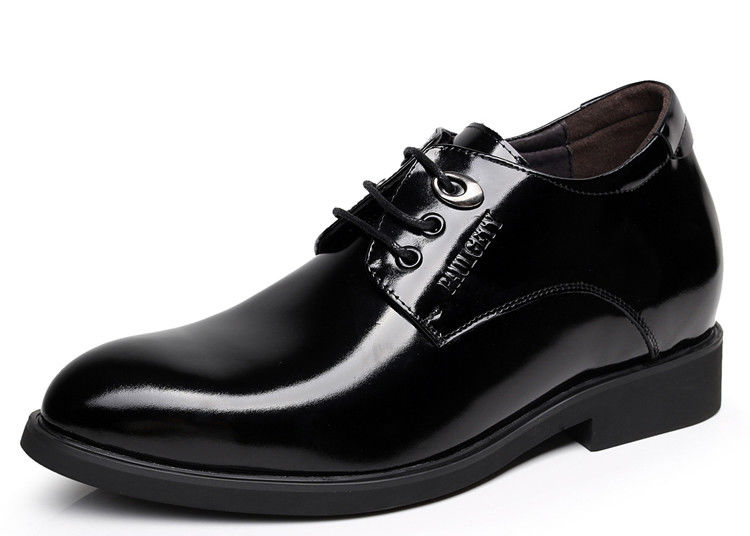 Sapatos masculinos de elevador de laço preto de Oxford