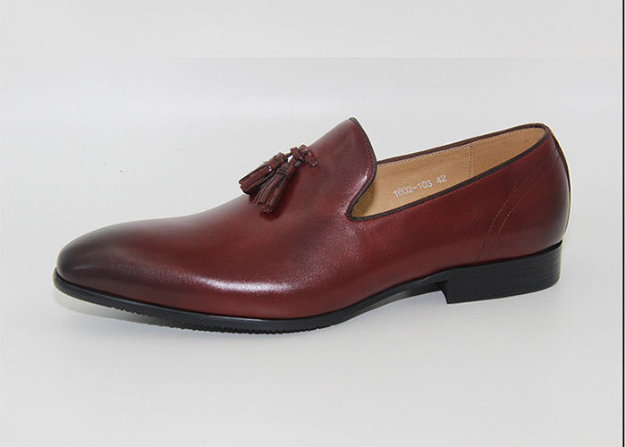 Tassel Sapatos de Casamento de Salto Baixo Loafers estilo Bullock Round Toe Calçados Oxford feitos à mão