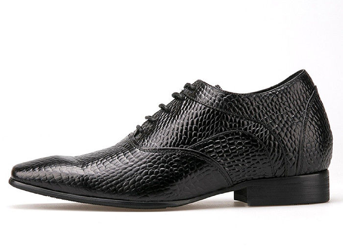 7 Cm Preto Salto grosso Vestido de noiva de homem Preto / Marrom Sapatos de homem Patente sapatos de couro
