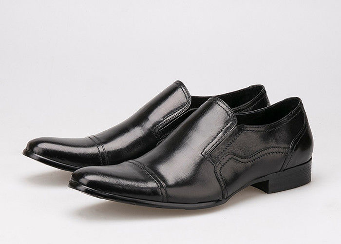 Negócios formais Vestido de casamento masculino Sapatos resistentes ao desgaste de couro preto plano