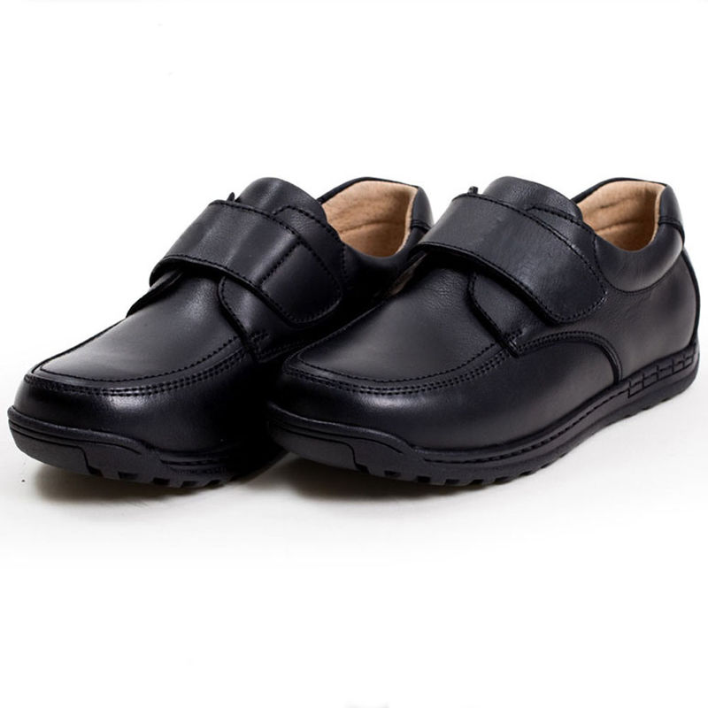 Sapatos escolares de couro Unisex Preto Tamanho 26-45 Salto plano Com revestimento de couro