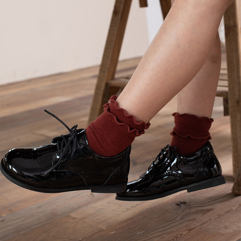 Sapatos escolares de couro unisex com atacador, tamanho 26-40